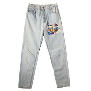 Vintage Mickey Unlimited Disney Jeans Juniors 11 Light Wash High Rise Tapered
